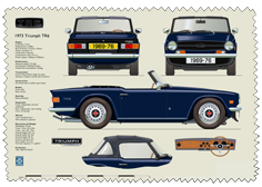 Triumph TR6 1969-76 Blue (disc wheels) Glass Cleaning Cloth